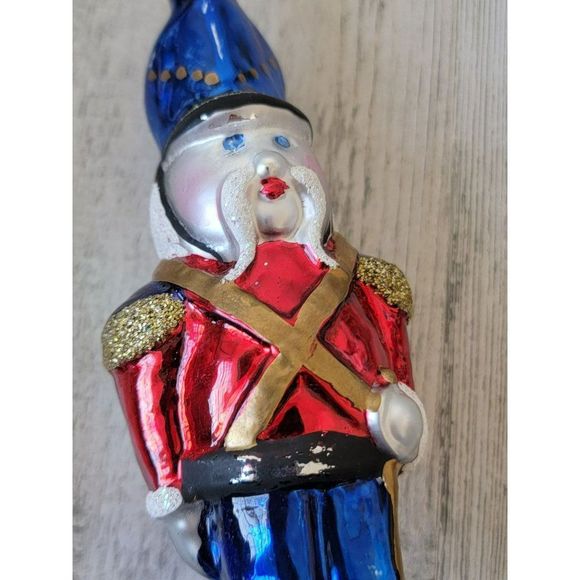 Poland Blown glass soldier Nutcracker backpack glitter ornament Xmas decor - Picture 3 of 11